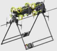 FulcrumAir drone performing power line construction work